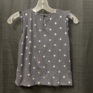 polka dot ruffle sleeve top