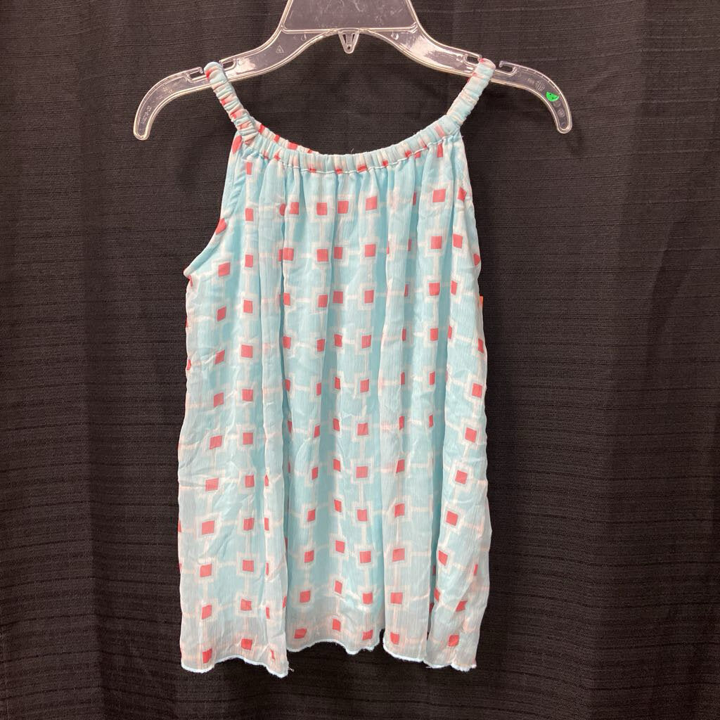 square pattern flowy top