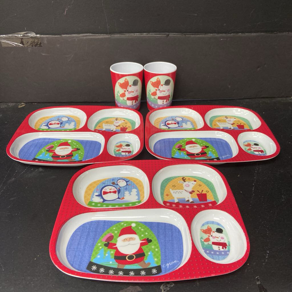 5pc Christmas Plates & Cups Set (Citrus Grove)