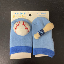 Load image into Gallery viewer, Jingle Feet Baseball Rattle Socks (NEW)
