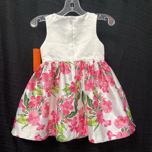 floral pattern dress w/ bow