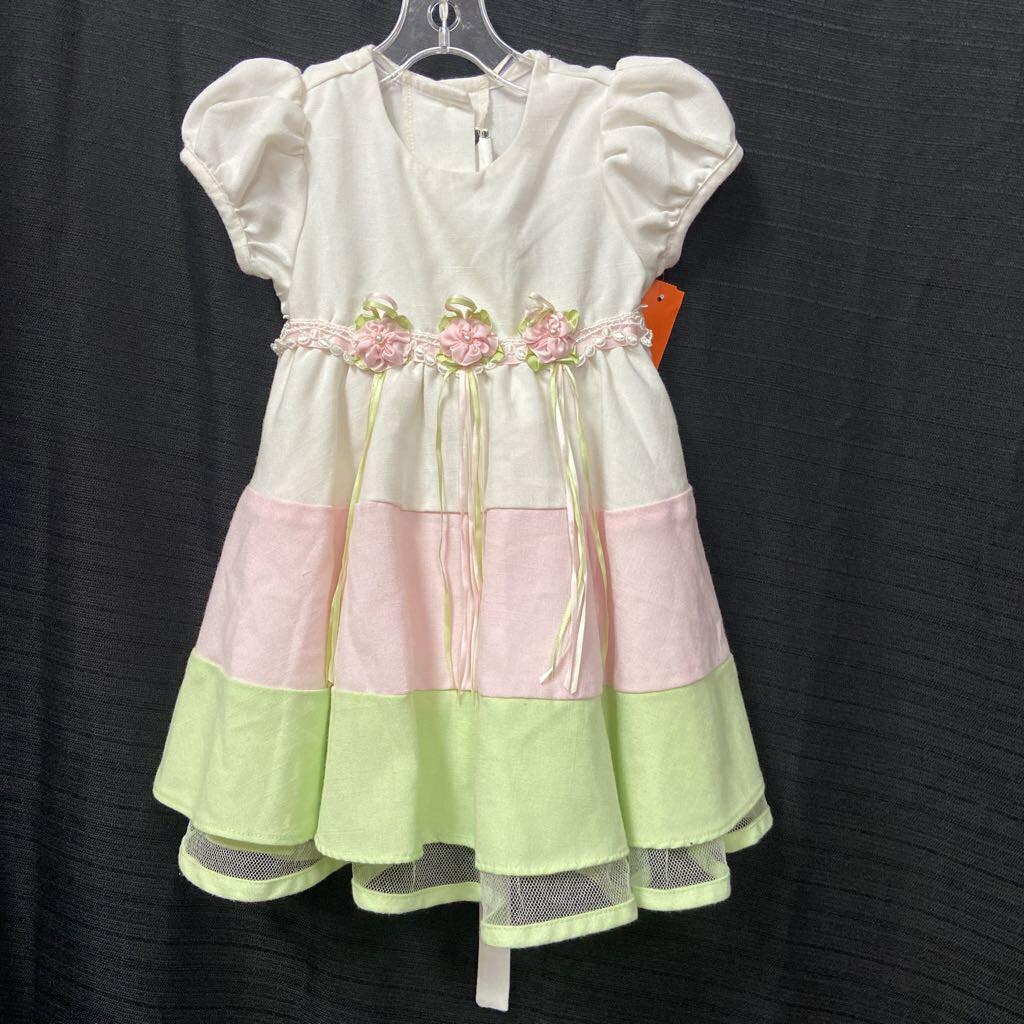 tiered dress w/ flowers