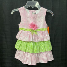 Load image into Gallery viewer, seersucker ruffle shirt dress
