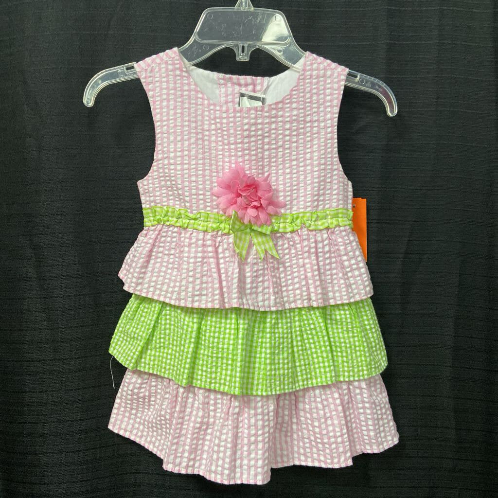 seersucker ruffle shirt dress