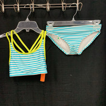 Load image into Gallery viewer, striped 2pc cross strap swim suit
