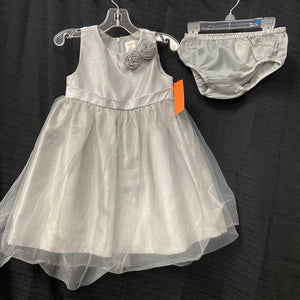 formal dress w/ rosettes 2pc