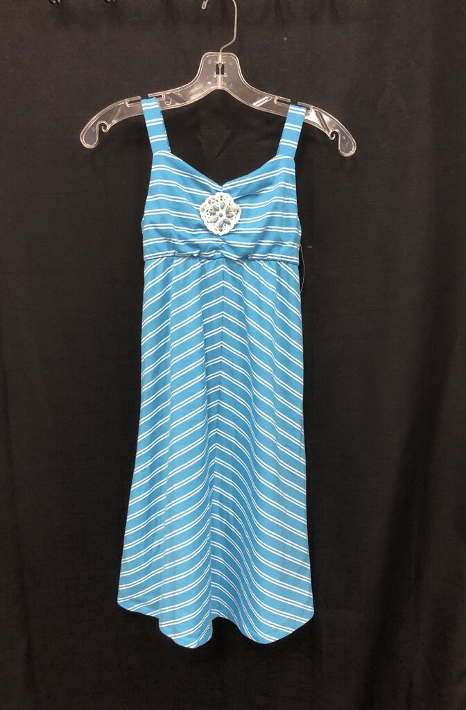 stripe pattern sun dress w/ beads