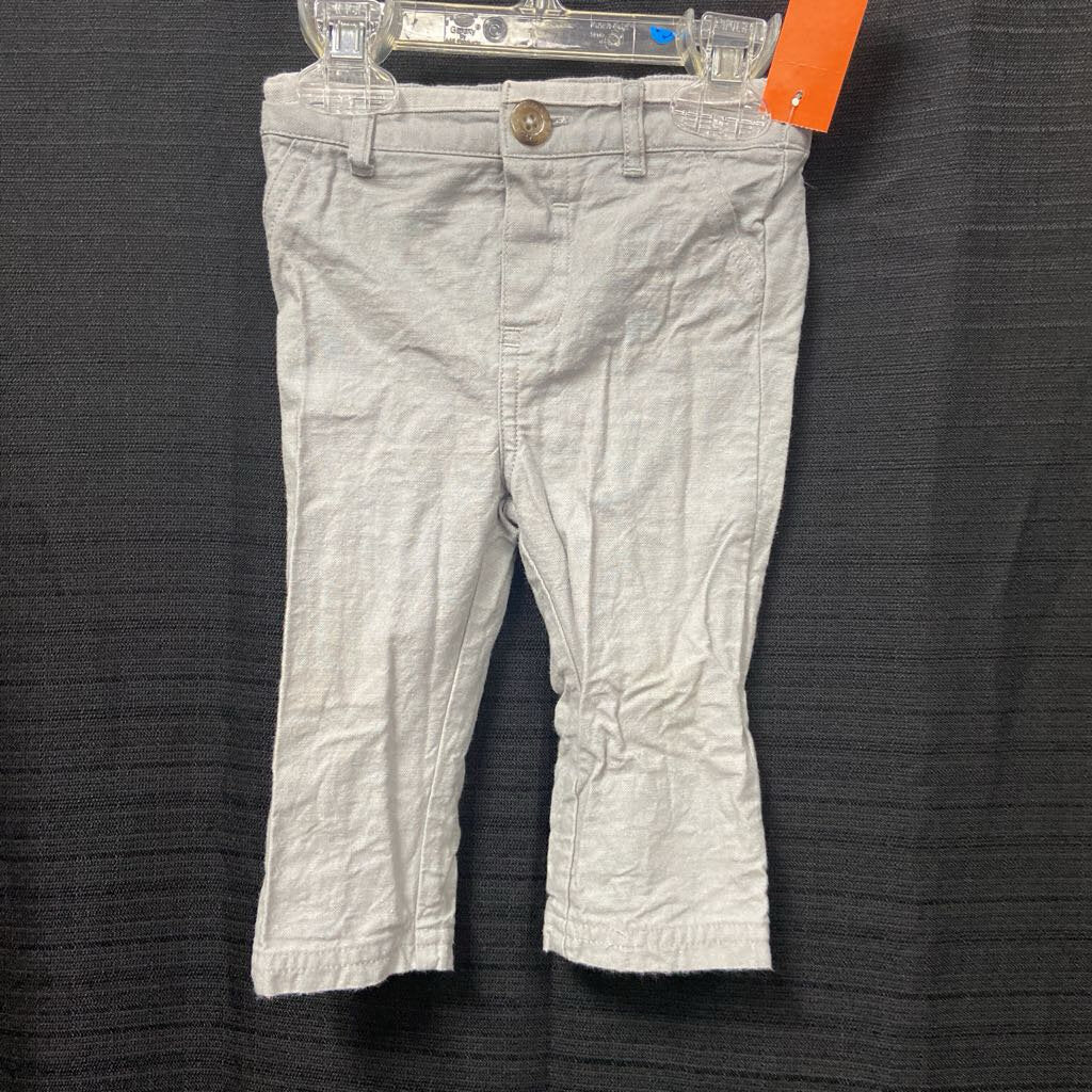 gray solid dress pants