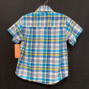 button plaid shirt w/ pocket