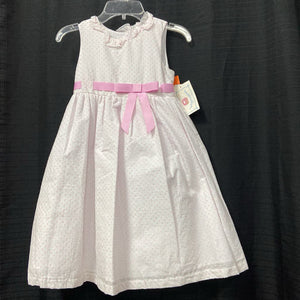 ruffle neck dots dress w/ bow (NEW)