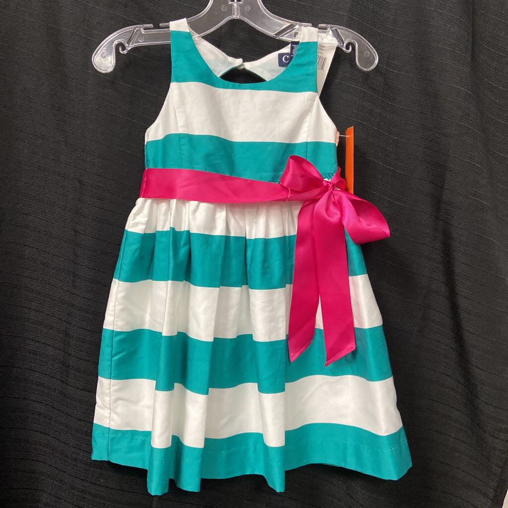striped dress w/ tie bow (NEW)
