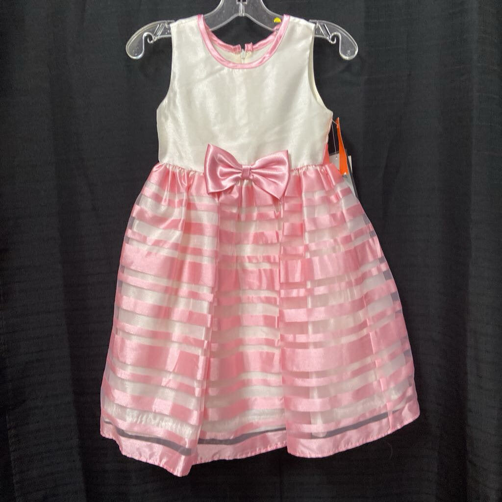 striped w/ sheer skirt dress (NEW)