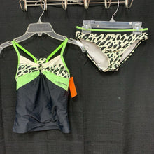 Load image into Gallery viewer, animal print&amp; solid 2pc swim outfit
