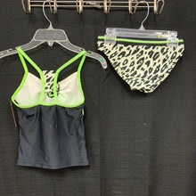 Load image into Gallery viewer, animal print&amp; solid 2pc swim outfit
