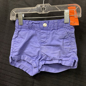 elastic waist solid shorts