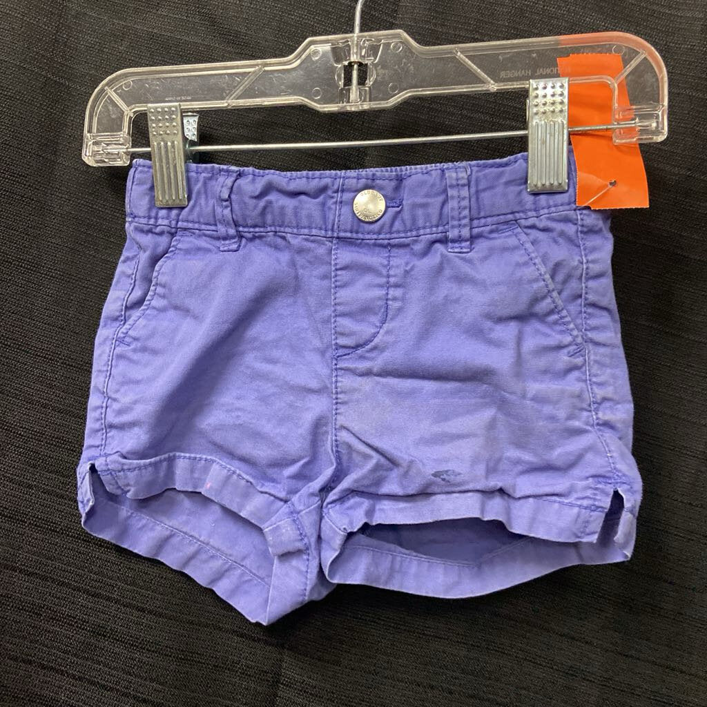 elastic waist solid shorts
