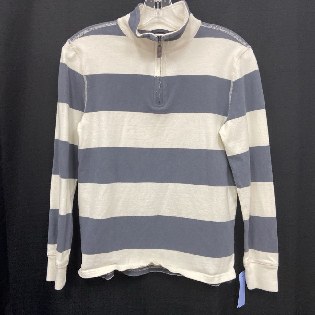 Half Zip Striped T-Shirt
