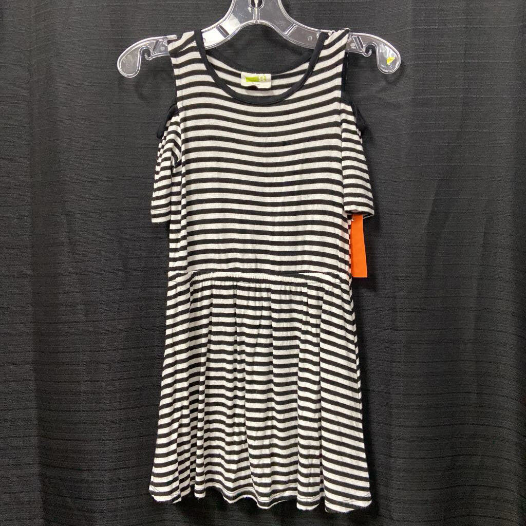 Striped Cold Shoulder Dress