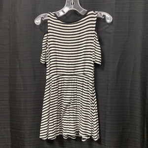 Striped Cold Shoulder Dress