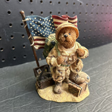 Load image into Gallery viewer, McBruin To Serve With Honor Figurine with USA flag
