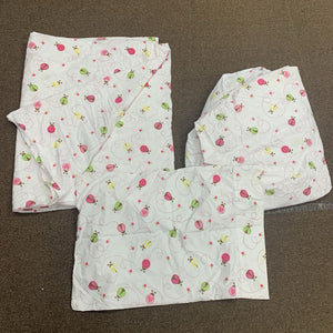 Ladybug Fitted Sheet, Flat Sheet, & Pillowcase Set