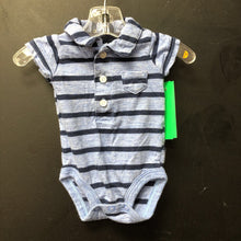 Load image into Gallery viewer, Striped polo onesie
