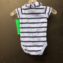 Load image into Gallery viewer, Striped polo onesie
