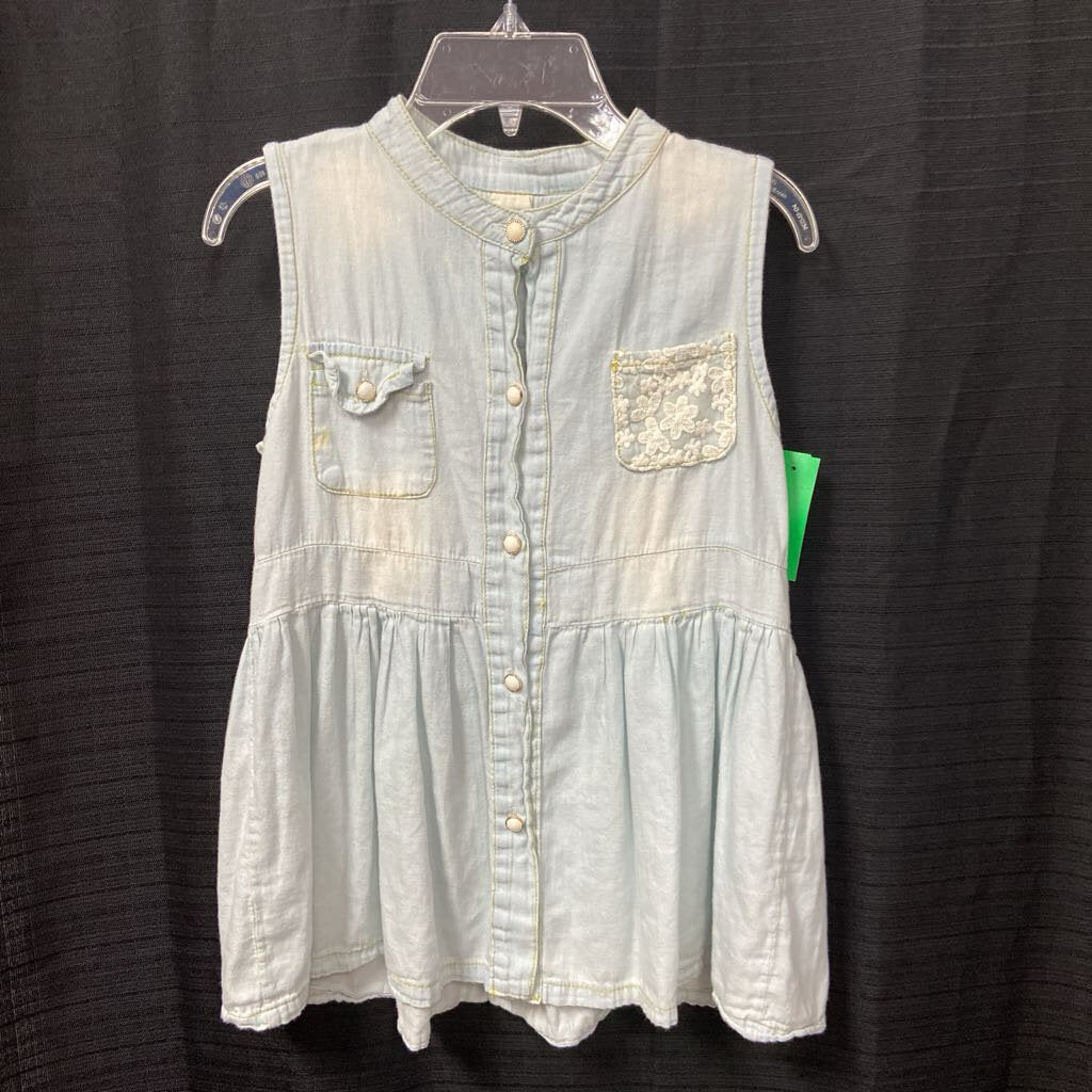 Denim Lace Tank Top