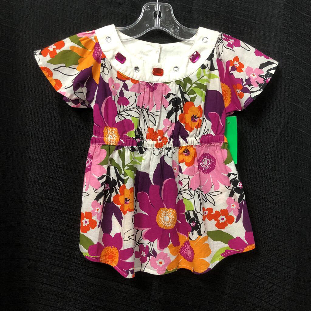 Flower Rhinestone Top