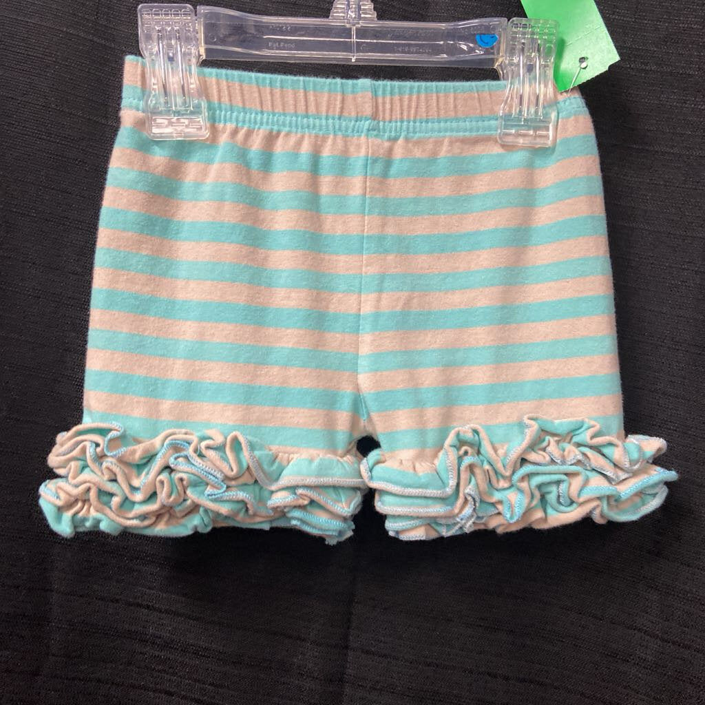 Striped Ruffle Leg Shorts (Creekside)