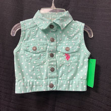 Load image into Gallery viewer, Polka Dot Denim Vest

