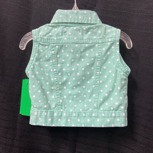 Polka Dot Denim Vest