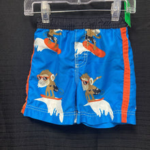 Load image into Gallery viewer, Surfing Monkey Swim Trunks
