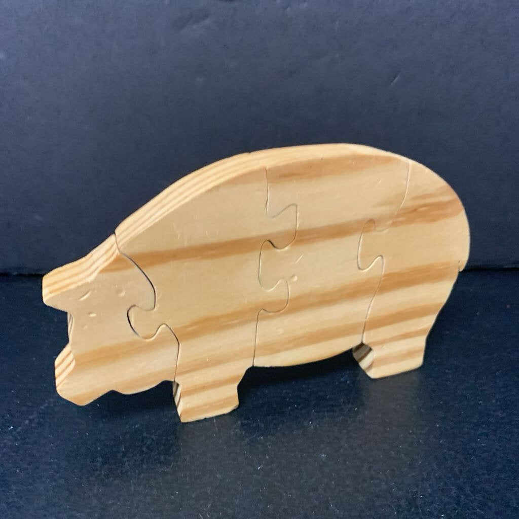 4pc Wooden Pig Puzzle