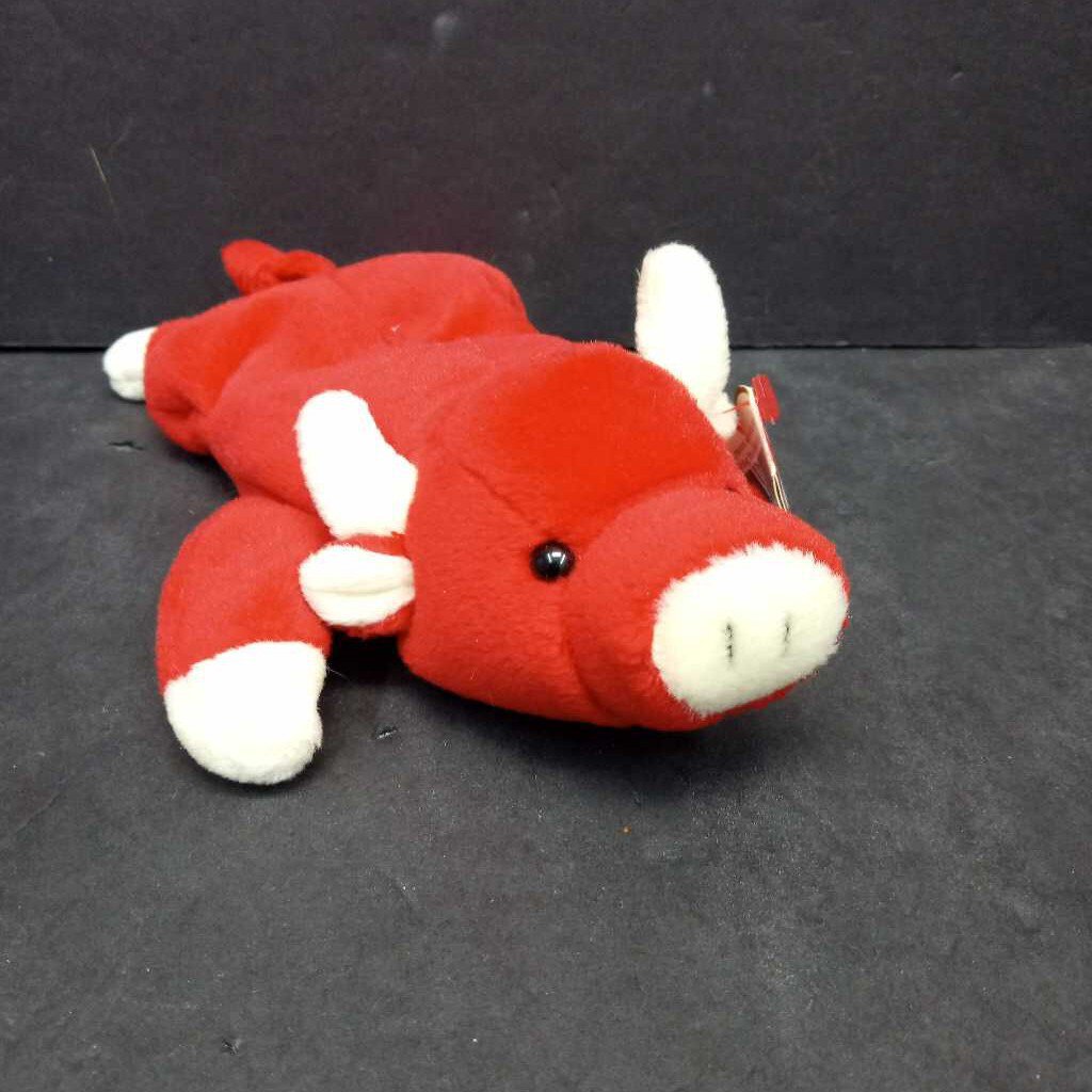 Ty 赤い牛 ビーニーベイビーズ　Snort Ty - Beanie Baby -Snort - Red Pig- Dated 1995 | eBay