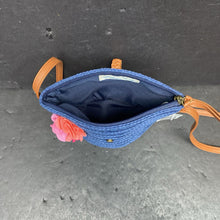 Load image into Gallery viewer, Flower Straw Bag (NEW) (Indigo Soul)
