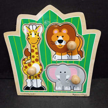 Load image into Gallery viewer, 3pc Wooden Jungle Friends Jumbo Knob Puzzle
