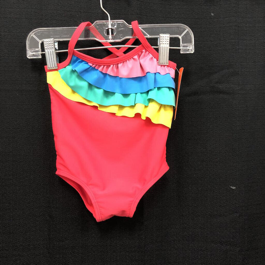 rainbow ruffles swimsuit