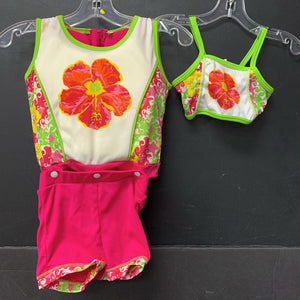 Child 3pc Flower Life Jacket/Life Vest Swim Suit
