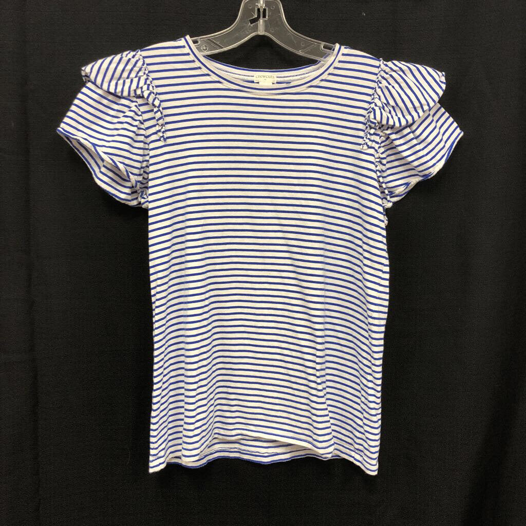 Striped Ruffle Sleeve Top