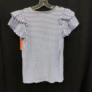 Striped Ruffle Sleeve Top