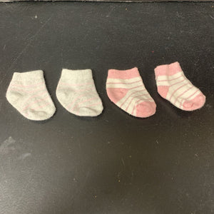 2pk Girls Striped Socks