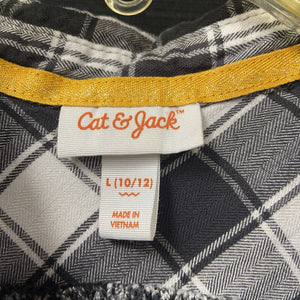 Plaid Button Top