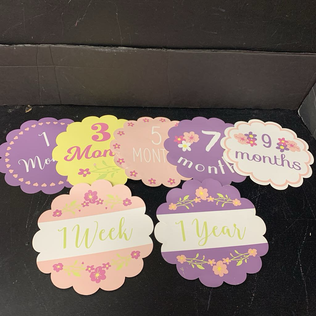 Flower Baby Milestone Cards