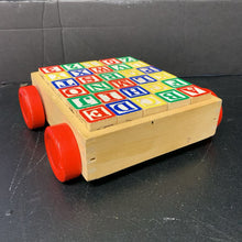 Load image into Gallery viewer, Classic ABC/123 Wooden Blocks w/Pull Wagon

