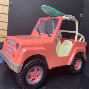 Off roader 4X4 jeep for 18" doll w/ Surfboard battery operated