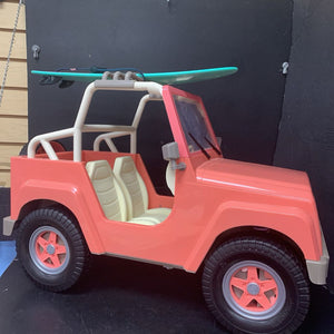 Off roader 4X4 jeep for 18" doll w/ Surfboard battery operated