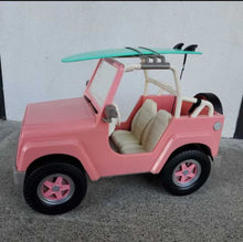 Load image into Gallery viewer, Off roader 4X4 jeep for 18" doll w/ Surfboard battery operated (click link below to view video of this item)
