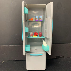 Refrigerator w/ Accessories for 18" Dolls Battery Operated