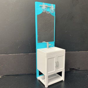 Bathroom Vanity w/ Sink for 18" Dolls Battery Operated
